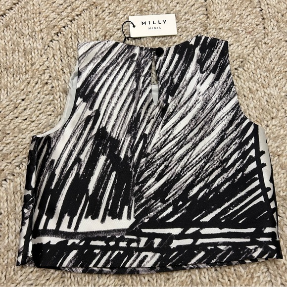 NWT Milly Black and White scribble Top size 5 - Picture 2 of 2